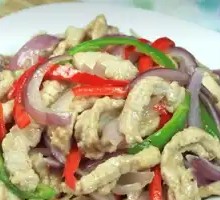 Onion Stir-Fry with Meat over Rice