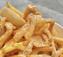 Chicken Strips with Rice Noodles and Fries