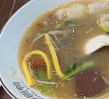 Vegetable Duck Blood and Noodle Soup