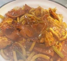 Ham Fried Rice Noodles with Flatbread