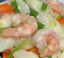 Nutritious Yam Stir-Fried Shrimp