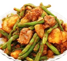 Stewed Pork Belly with Potatoes and String Beans