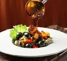 Sauce-Drenched Century Egg