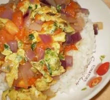 Onion and Egg Rice Bowl