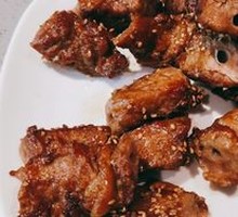 Grilled Pork with Large Skewers