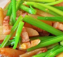Celery Potato Sticks with Pork Belly