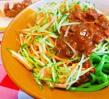 Spinach Fried Sauce Noodles