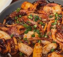 Grilled Squid on Iron Plate