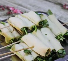 Golden Tofu Skin Rolls with Cilantro