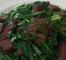 Stir-fried Duck Blood with Leeks