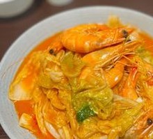Braised Large Shrimp with Chinese Cabbage