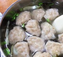 Chicken and Pork Dumplings in Soup