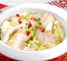 Braised Pork Belly, Tofu, and Chinese Cabbage Stew