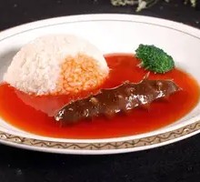 Scallion-Braised Sea Cucumber with Rice