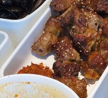Grilled Pork with Large Skewers