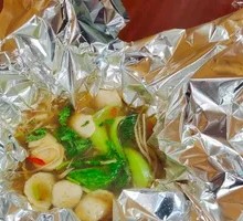 Aluminum-wrapped Scallops Noodles