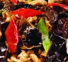 Wood Ear Mushroom Stir-Fry with Pork over Rice