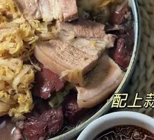 Sour Cabbage with Pork Belly and Blood Sausage