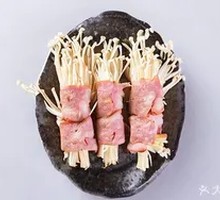 Bacon-wrapped enoki mushrooms