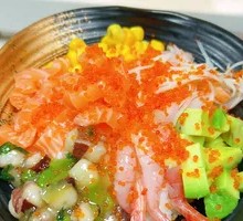 Salmon Sweet Shrimp Avocado Poke Bowl