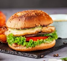 Half Chicken Half Shrimp Burger