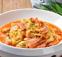 Stir-Fried Fresh Shrimp with Chinese Cabbage