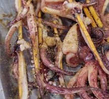 Grilled Squid on Iron Plate