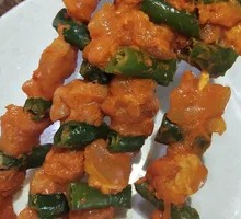 Green Chili Meat Skewers