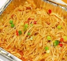Aluminum-Wrapped Enoki Mushrooms