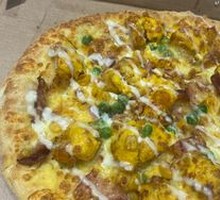 Golden Egg Yolk Chicken Pizza with Sweet Potato Crust