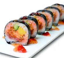 Spicy Enoki Mushroom Seaweed Rice Roll