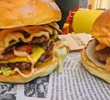 American Soft-Boiled Egg Beef Burger
