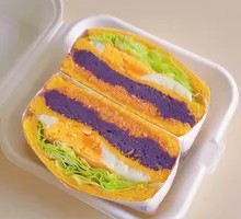 Low-fat Purple Sweet Potato and Meat Floss Sandwich