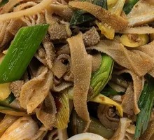Stir-fried Garlic Shoots with Bean Curd Sheets