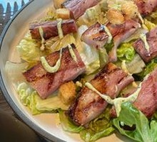 Grilled Roman Lettuce with Extra Thick Crispy Bacon
