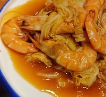 Braised Large Shrimp with Chinese Cabbage