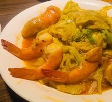 Braised Large Shrimp with Chinese Cabbage