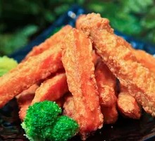Fried Sweet Potato with Plum