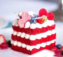 Red Velvet Cake with Strawberry Jam