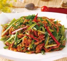 Stir-Fried River Shrimp with Leek