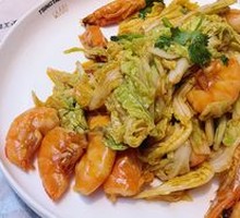 Braised Large Shrimp with Chinese Cabbage