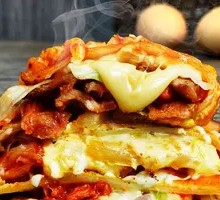 Cheese Kimchi Pork Belly Grilled Cold Noodles