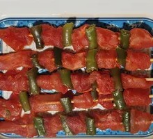 Green Chili Meat Skewers
