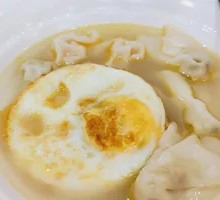 Chicken and Pork Dumplings in Broth