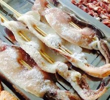 Sauce-Flavored Squid Skewers