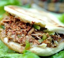 Pork and beef stuffed flatbread