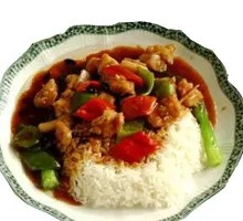 Green Pepper Chicken Rice Bowl