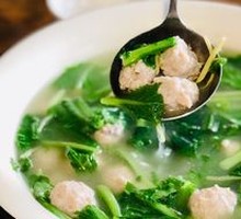 Bok Choy and Meatball Soup