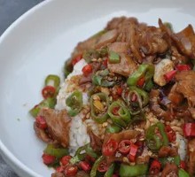 Spicy Pork with Chili Rice Bowl