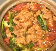 Braised Tomato and Pork Belly in Clay Pot